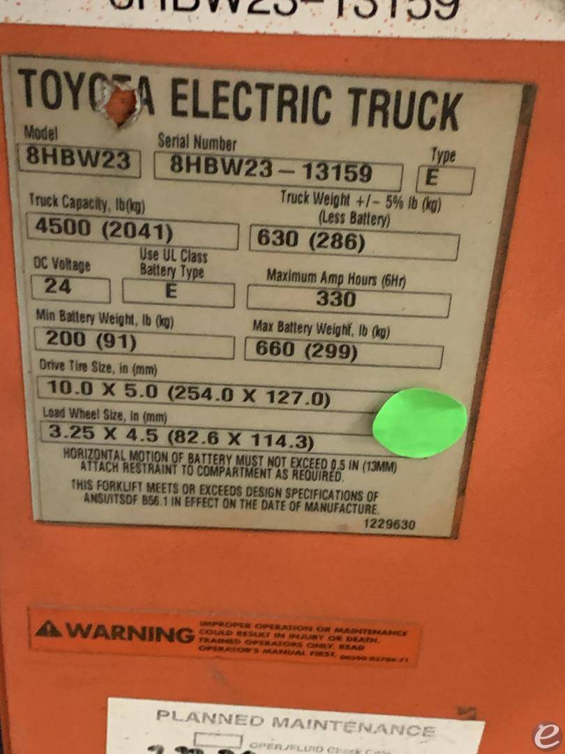 2017 Toyota 8HBW23 At UsedEquipmentHub.com