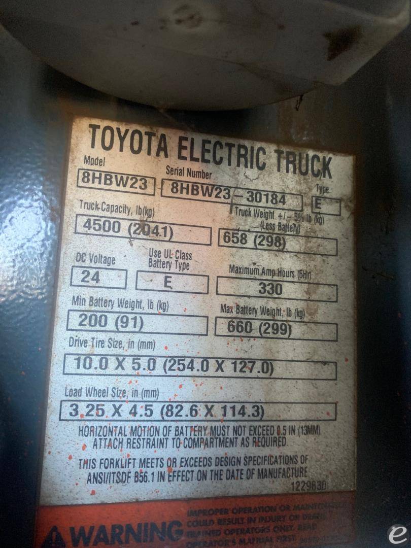 2018 Toyota 8HBW23 At UsedEquipmentHub.com