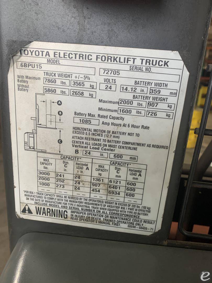 2013 Toyota 6BPU15 At UsedEquipmentHub.com