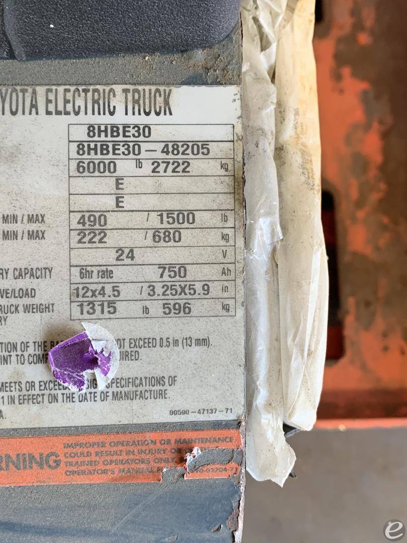 2017 Toyota 8HBE30 At UsedEquipmentHub.com