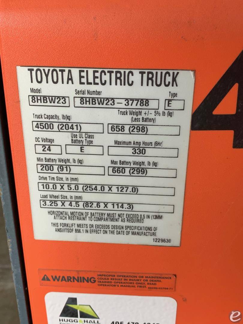 2019 Toyota 8HBW23 At UsedEquipmentHub.com