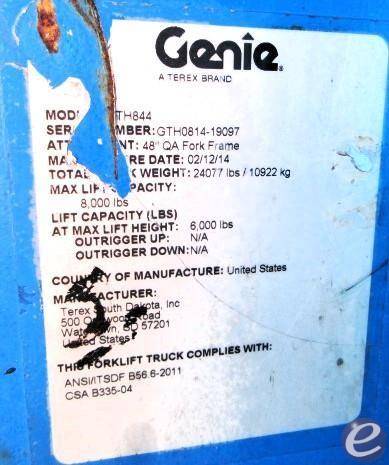 2014 Genie GTH844 At UsedEquipmentHub.com