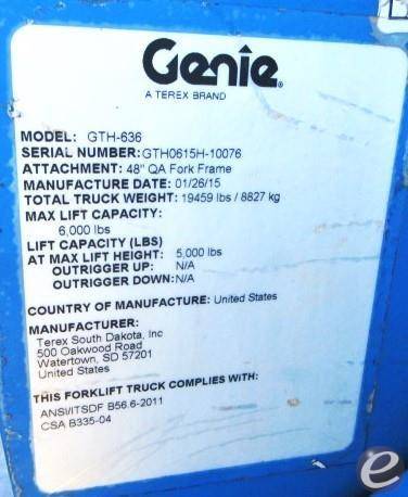 2015 Genie GTH636 At UsedEquipmentHub.com