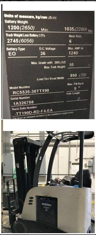 2007 Crown RC5535-30TT190 At UsedEquipmentHub.com