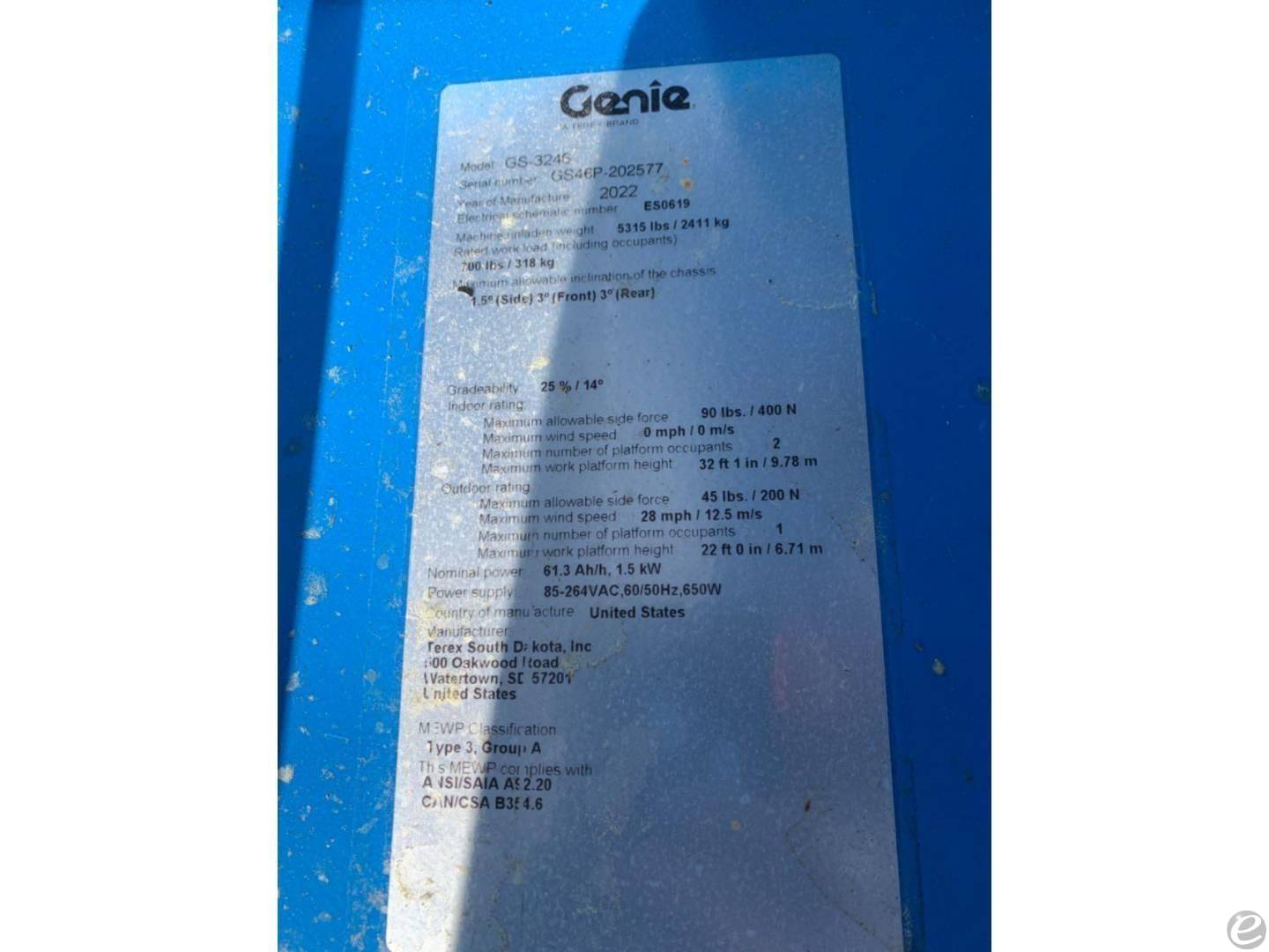 2022 Genie GS3246 At UsedEquipmentHub.com