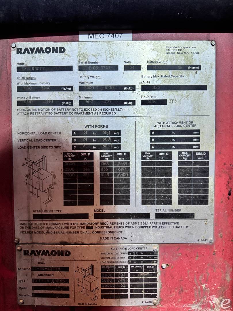 2005 Raymond EASI-R30TT At UsedEquipmentHub.com