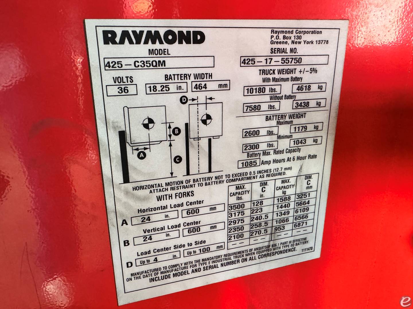 2017 Raymond 425-C35QM At UsedEquipmentHub.com