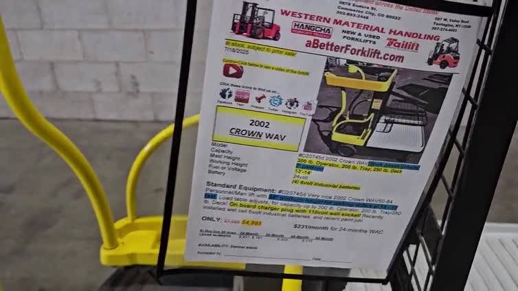 2002 Crown WAV50-84 At UsedEquipmentHub.com